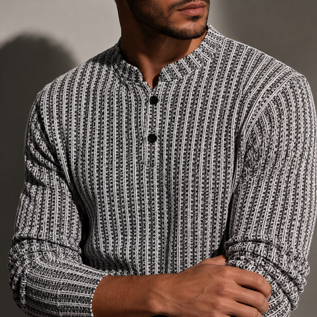 Marlowe Textured Henley Shirt