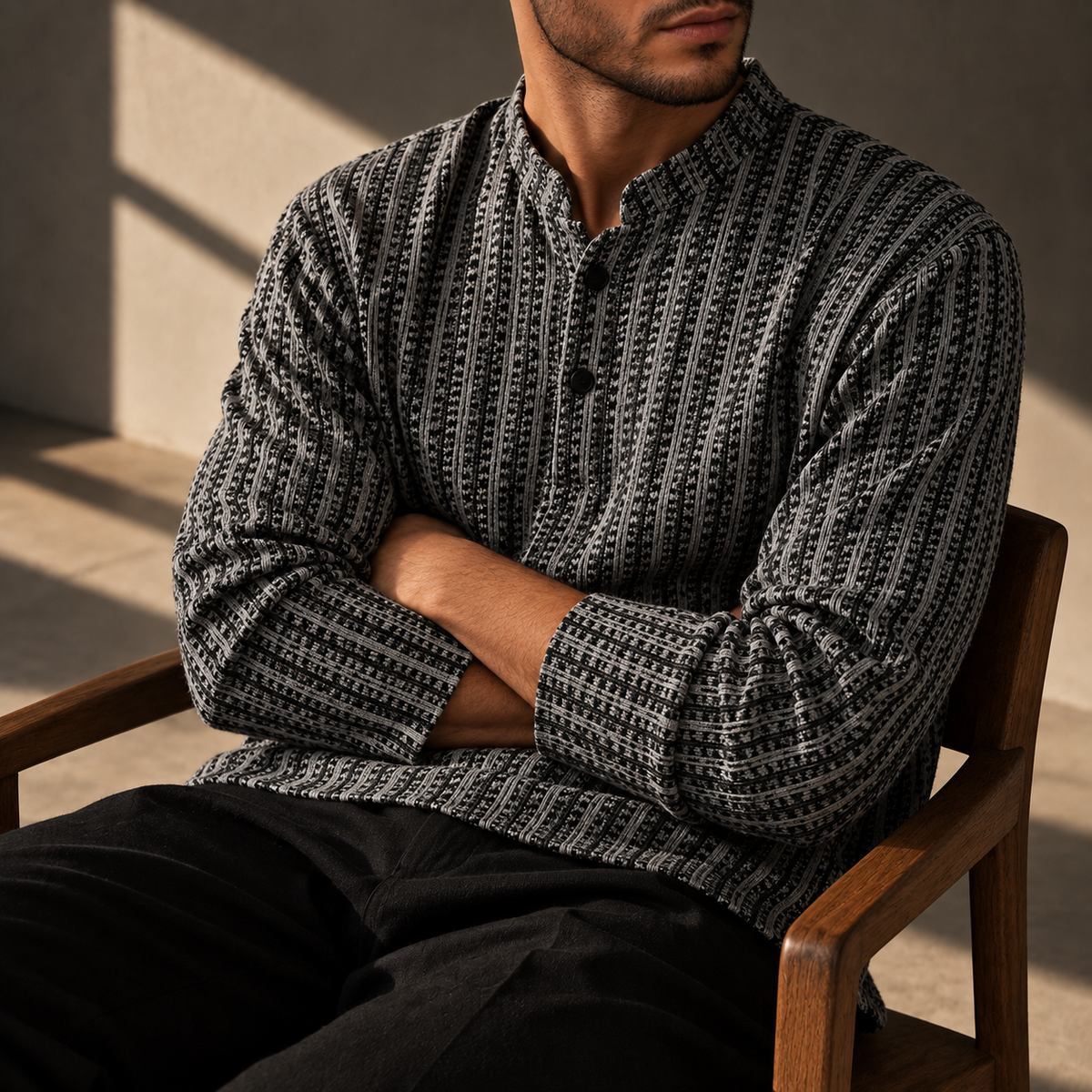 Marlowe Textured Henley Shirt