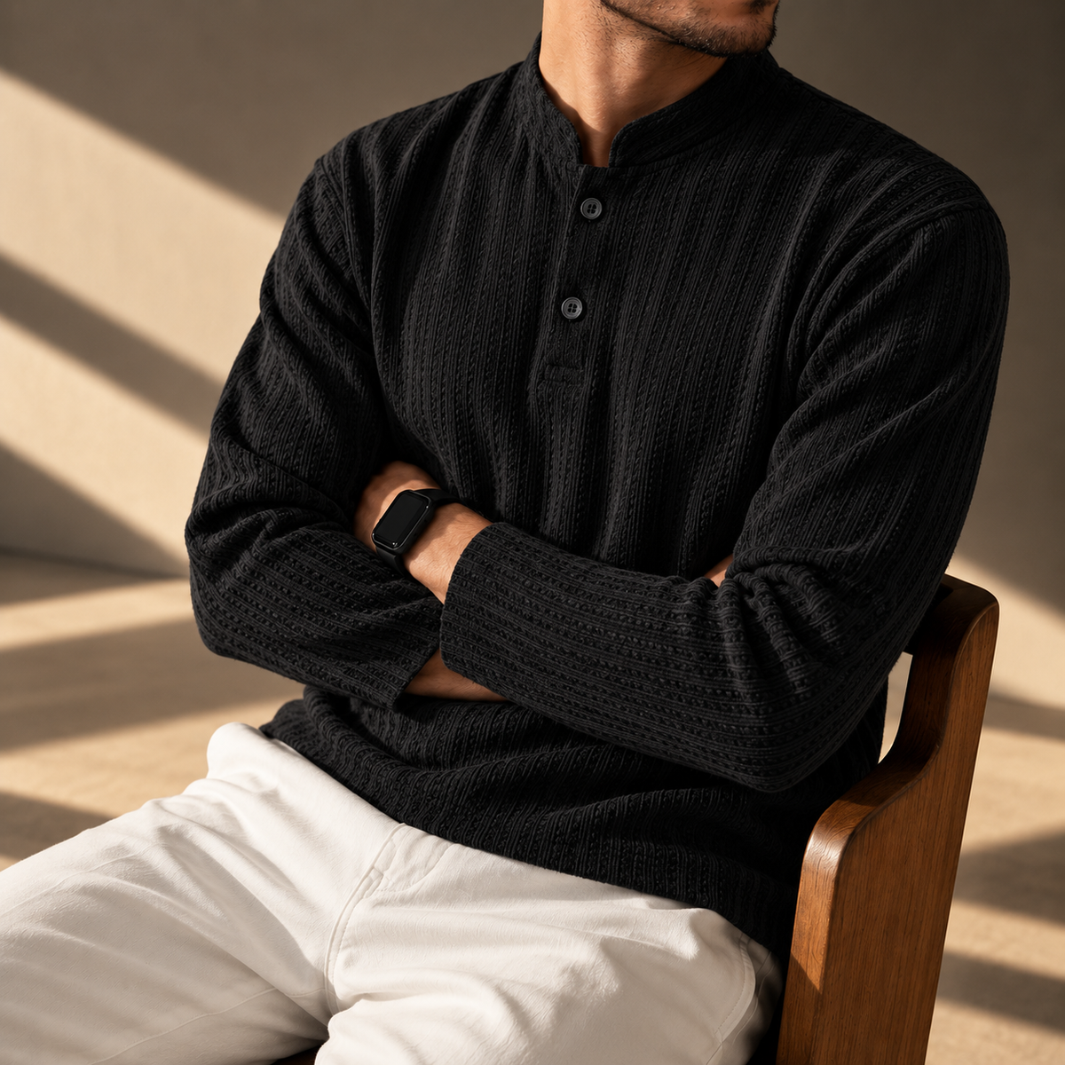 Marlowe Textured Henley Shirt